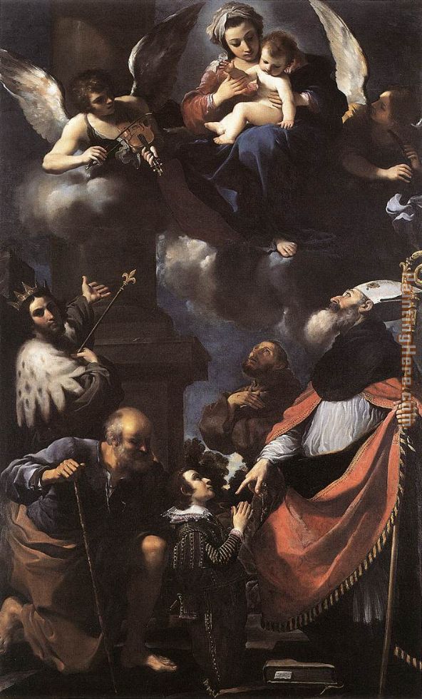 A Donor Presented to the Virgin painting - Guercino A Donor Presented to the Virgin art painting